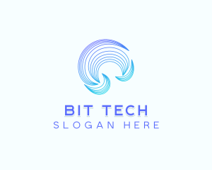 Abstract Tech Waves logo design