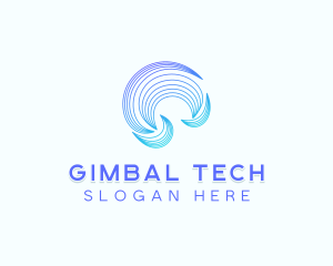 Abstract Tech Waves logo design