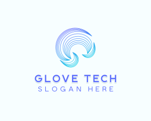 Abstract Tech Waves logo design