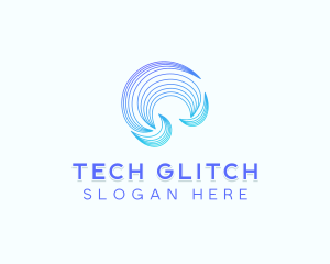 Abstract Tech Waves logo design