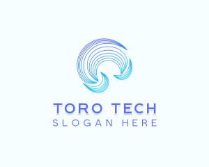 Abstract Tech Waves logo design