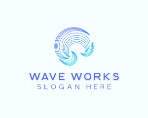 Abstract Tech Waves logo design