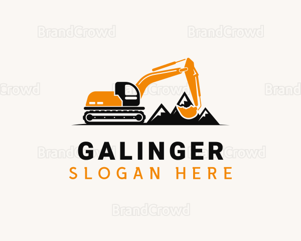 Mountain Backhoe Machine Logo