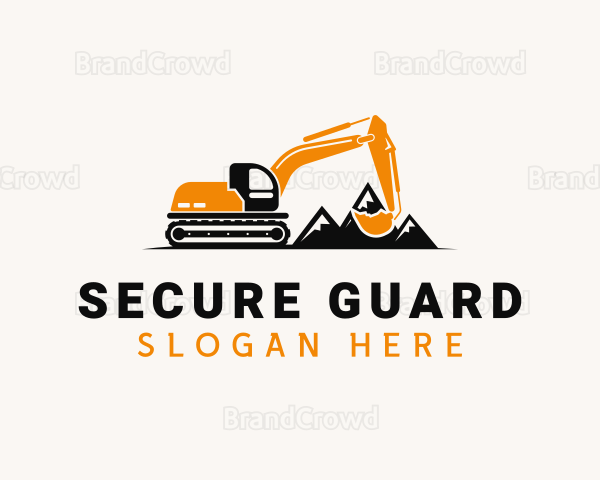 Mountain Backhoe Machine Logo