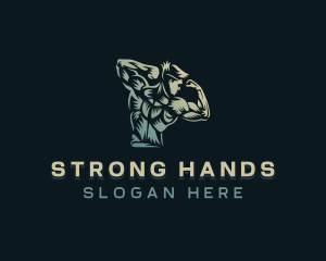 Bodybuilder Strong Man logo design