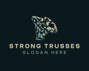 Bodybuilder Strong Man logo design