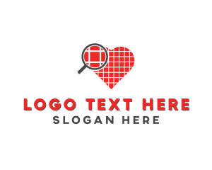 Magnifying Glass - Magnify Heart Love logo design