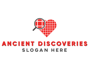 Magnify Heart Love logo design