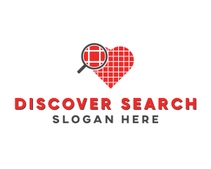 Magnify Heart Love logo design