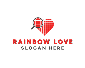 Magnify Heart Love logo design