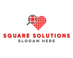 Magnify Heart Love logo design