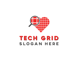 Grid - Magnify Heart Love logo design