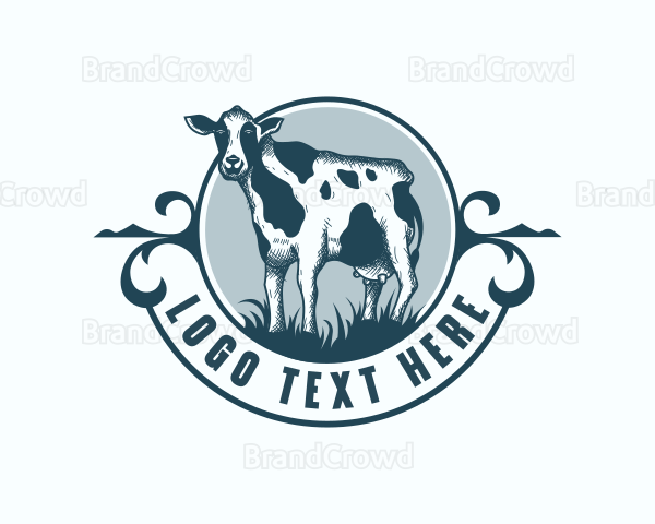 Cow Farm Livestock Logo