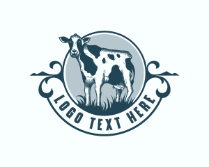 Cow Farm Livestock Logo