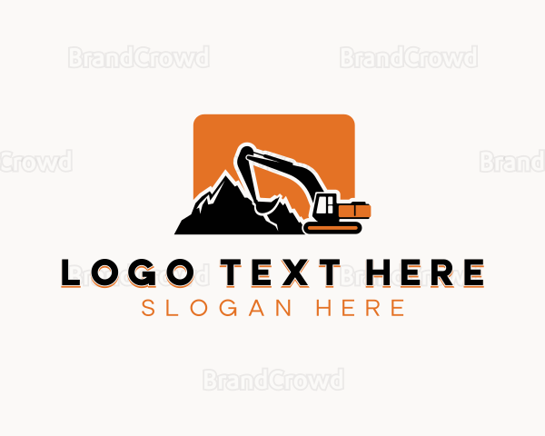 Construction Excavator Mining Logo