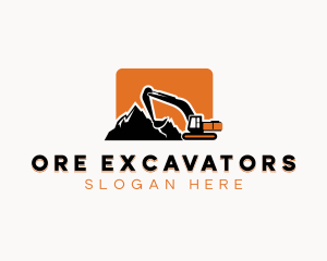 Construction Excavator Mining logo design