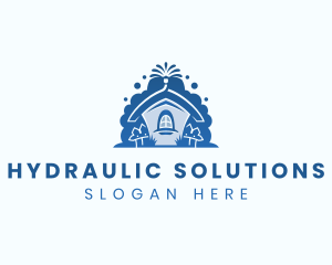 Hydraulic - Sanitation House Cleaning Bubbles logo design