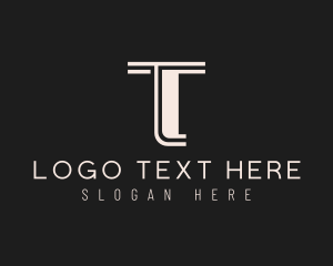 Simple Luxury Business Letter T logo design