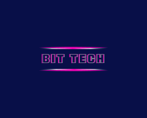 Neon Glitch Tech logo design