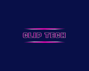 Neon Glitch Tech logo design