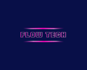 Neon Glitch Tech logo design