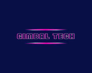 Neon Glitch Tech logo design