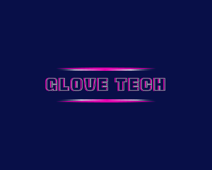 Neon Glitch Tech logo design