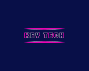 Neon Glitch Tech logo design