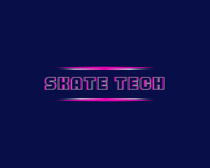 Neon Glitch Tech logo design