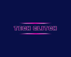 Neon Glitch Tech logo design