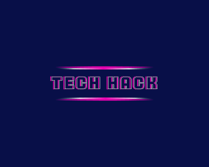 Neon Glitch Tech logo design