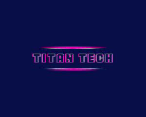 Neon Glitch Tech logo design