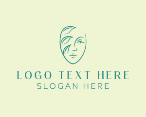 Headscarf - Organic Leaf Face logo design