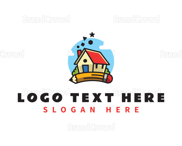 Educational Kindergarten Pencil Logo