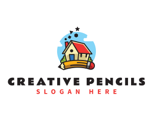 Educational Kindergarten Pencil logo design