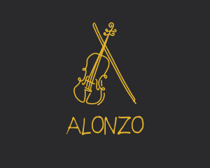 Golden Violin Cello logo design