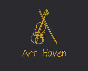 Golden Violin Cello logo design