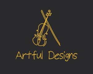 Golden Violin Cello logo design