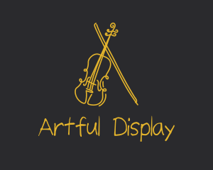 Golden Violin Cello logo design