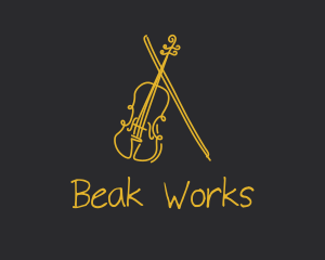 Golden Violin Cello logo design