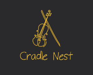 Golden Violin Cello logo design