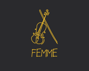 Golden Violin Cello logo design