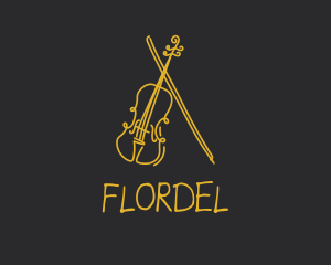 Golden Violin Cello logo design