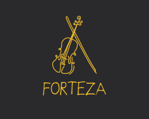 Golden Violin Cello logo design