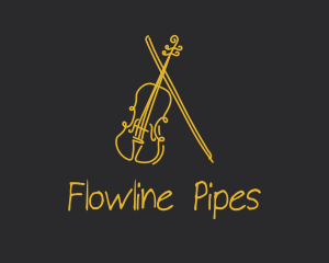 Golden Violin Cello logo design