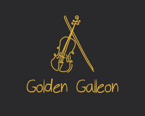 Golden Violin Cello logo design