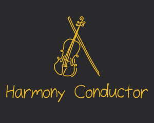 Golden Violin Cello logo design