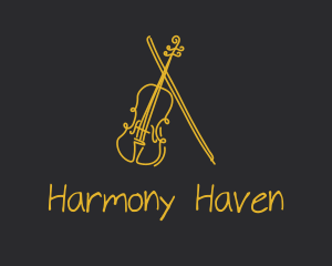 Composer - Golden Violin Cello logo design