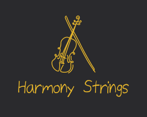 Golden Violin Cello logo design