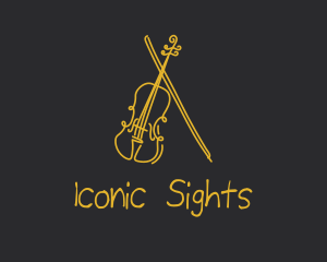 Golden Violin Cello logo design